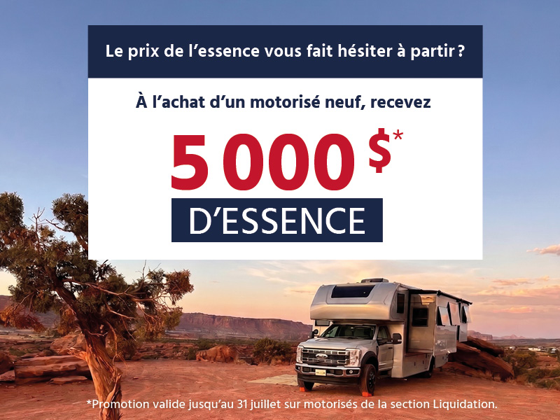 À l'achat d'un motorisé neuf, recevez 5 000 $ d'essence